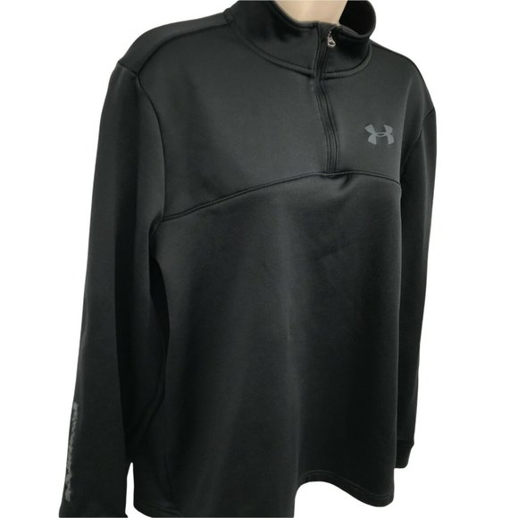 Under Armour Womens Long Sleeves 1/4 Zip Pullover Black Activewear Top Size M - Picture 3 of 10